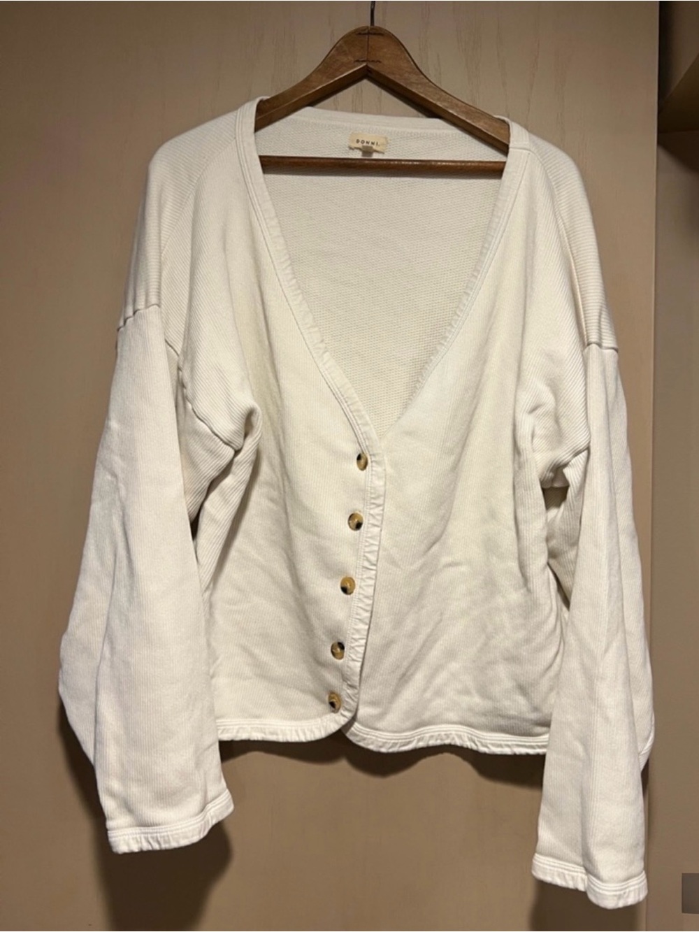DONNI. Off-White Button-Front Cardigan